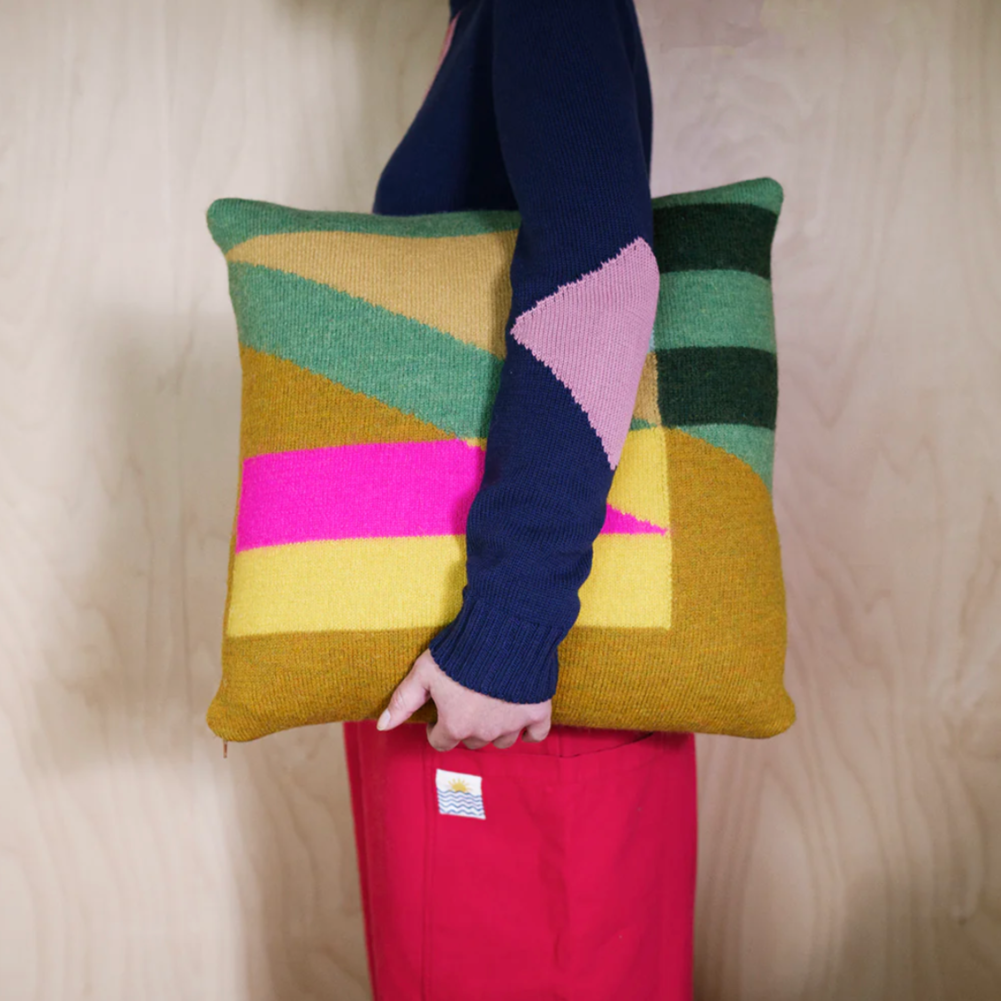Tilt Square Cushion - Green